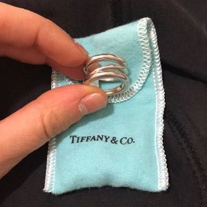 Tiffany banded silver ring